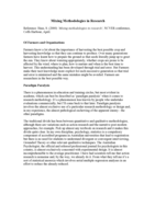 Mixing methodologies in research