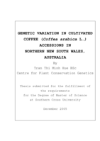 Genetic variation in cultivated coffee (<em>Coffea arabica </em>L.) accessions in northern New South Wales, Australia