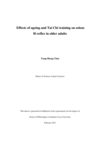 Effects of ageing and Tai Chi training on soleus H-reflex in older adults