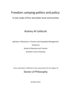 Freedom camping politics and policy : a case study of four Australian local communities
