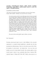 Assessing action‐research projects within formal academic programmes: using Elliott’s context‐related criteria to resolve the rigour versus flexibility dilemma