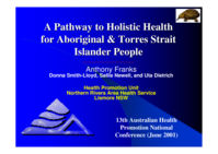 A pathway to holistic health for Aboriginal and Torres Strait Islander people