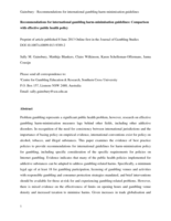 Recommendations for International gambling harm-minimisation guidelines: comparison with effective public health policy