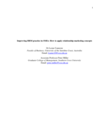 Improving HRM practice in SMEs: how to apply relationship marketing concepts