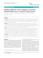 Building effective service linkages in primary mental health care: a narrative review part 2