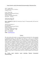 Export incentives and international entrepreneurship in Malaysian firms