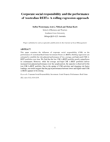 Corporate social responsibility and the performance of Australian REITs: a rolling regression approach
