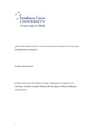 Factors that influence positive succession outcomes and longevity in long-lasting Australian family enterprises