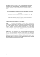 A transitional model to assist those experiencing labour market disadvantage