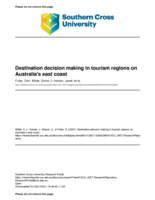 Destination decision making in tourism regions on Australia's east coast