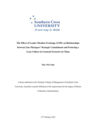 The effect of leader-member exchange (LMX) on relationships between line managers’ strategic commitment and fostering a lean culture in garment factories in China