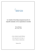 An evaluation of knowledge management practices in nonprofit community services organisations in Australia
