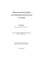 Chinese international students' travel information search behaviour in Australia