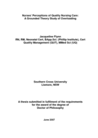 Nurses' perceptions of quality nursing care : a grounded theory study of overloading