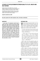 A study of the relationship between quality of life, self-esteem and health