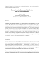 Lessons from the Queensland Rainforests: Steps towards sustainability