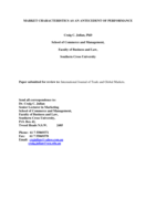 Market characteristics as an antecedent of performance