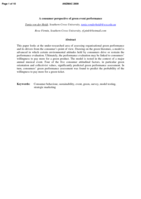 A consumer perspective of green event performance
