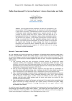 Online learning and pre-service teachers’ literacy knowledge and skills