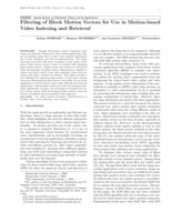 Filtering of block motion vectors for use in motion-based video indexing and retrieval