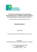 Assessing the effectiveness of computerised dissemination of the 'NHMRC clinical guidelines for the management of early breast cancer': baseline report