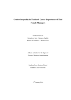 A study on gender inequality in Thailand : career experience of Thai female managers