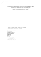 A comparative insight into the public sector accountability project: healthcare in South Wales and New South Wales