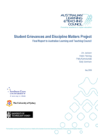 Student grievances and discipline matters project: final report to the Australian Learning and Teaching Council