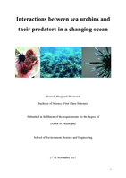 Interactions between sea urchins and their predators in a changing ocean