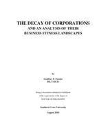 The decay of corporations and an analysis of their business fitness landscapes
