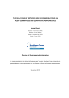 The relationship between ASX recommendations on audit committees and corporate performance