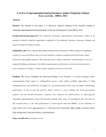 A review of superannuation fund performance studies: empirical evidence from Australia – 2000 to 2014