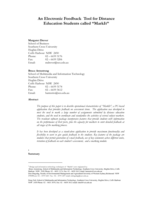 An electronic feedback tool for distance education students called ‘‘MarkIt’’