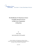 The identification of critical success factors for quality internal IT services in public sector organisations in Hong Kong