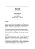The impact of institutional, instrumental and interpersonal underpinnings on network dynamics and outcomes