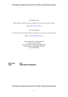 The strength of workplace social network ties in SMEs: a social exchange perspective