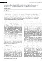 Joseph Banks and the continuing influence of European colonisation on Australian herbal practice
