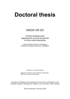 Grow or go : a theory-building study regarding the survival and growth of micro-small enterprises ;  action-oriented research conducted at Werbedruck Petzold, Gernsheim, Germany
