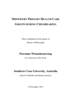 Midwifery primary health care groups during childbearing