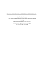 The role of psycho-social experience in chronic disease
