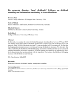 Do corporate directors 'heap' dividends? Evidence on dividend rounding and information uncertainty in Australian firms