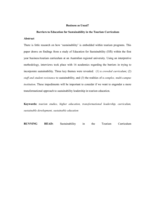 Business as usual? Barriers to education for sustainability in the tourism curriculum