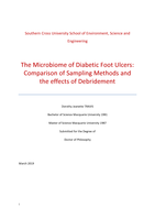 The microbiome of diabetic foot ulcers : comparison of sampling methods and the effects of debridement