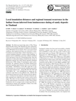 Local inundation distances and regional tsunami recurrence in the Indian Ocean inferred from luminescence dating of sandy deposits in Thailand