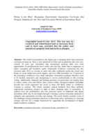 Doing it for Real: Designing Experiential Journalism Curricula that Prepare Students for the New and Uncertain World of Journalism Work