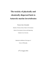 The toxicity of physically and chemically dispersed fuels to Antarctic marine invertebrates