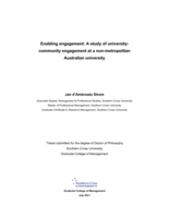 Enabling engagement : a study of university-community engagement at a non-metropolitan Australian university