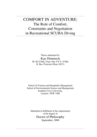 Comfort in adventure : the role of comfort, constraints and negotiation in recreational SCUBA diving