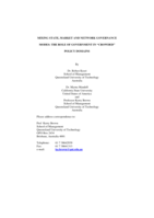 Mixing state, market and network governance modes: the role of government in "crowded" policy domains