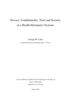 Privacy, confidentiality, trust and security in  e-health informatics systems